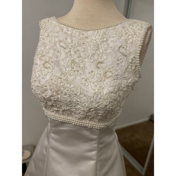 Vintage Mori Lee Wedding gown dress Madeline Gardner tmless bridal 90s luxe sz 4 - Picture 12 of 16